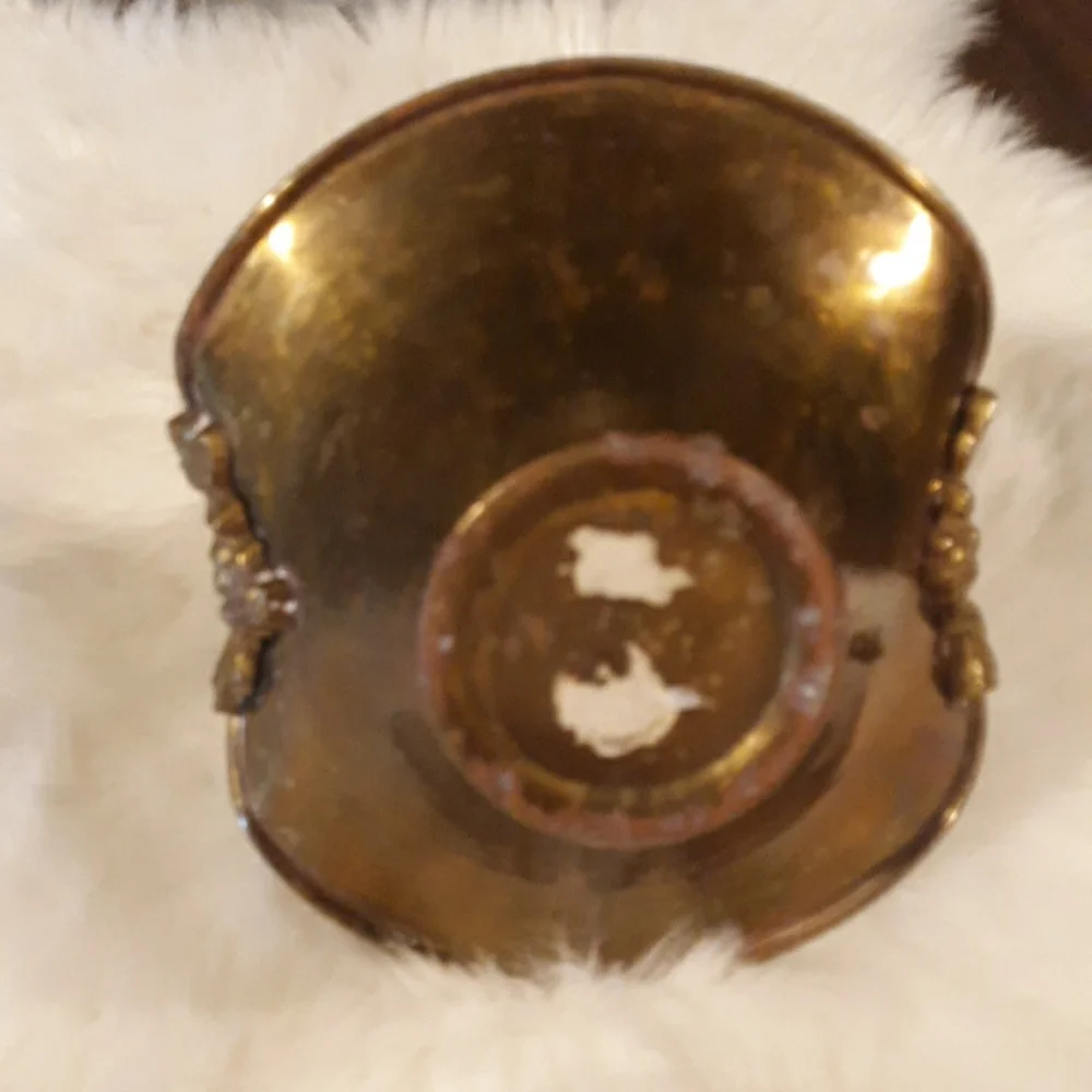 Brass with Patina Basket with Grapes